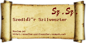 Szedlár Szilveszter névjegykártya