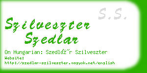 szilveszter szedlar business card